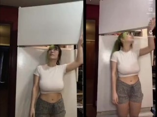 bigtittygothegg sfw and nsfw tiktok side by side